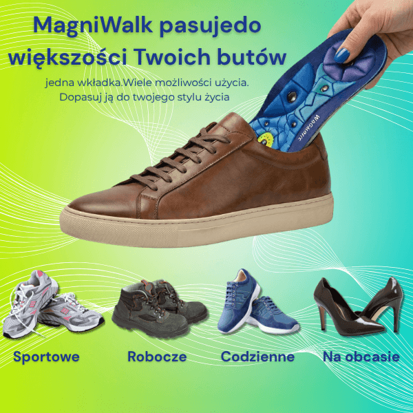 MagniWalk – Para Ortopedycznych wkładek odciążających zmęczone i opuchnięte nogi